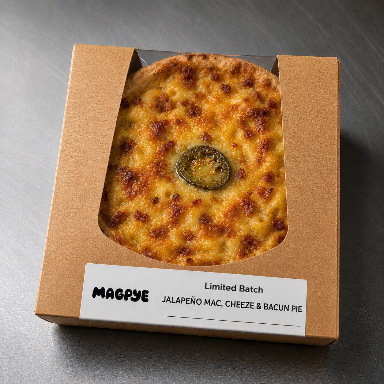 Jalapeno Mac, Cheeze & Bacun Pie